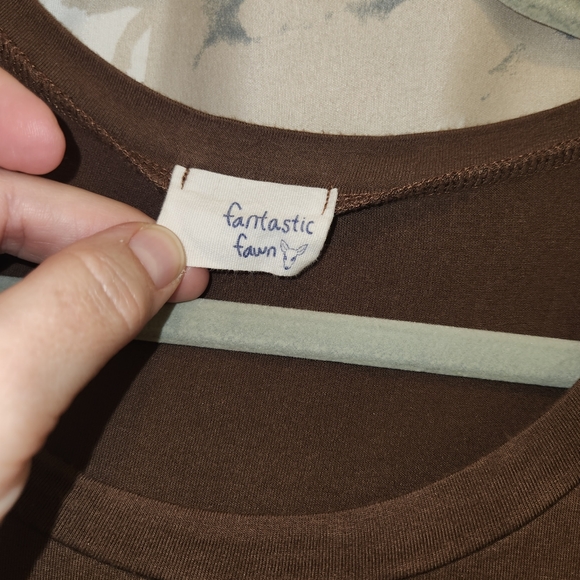 Fantastic Fawn brown long sleeve tunic top, size small - Picture 6 of 7